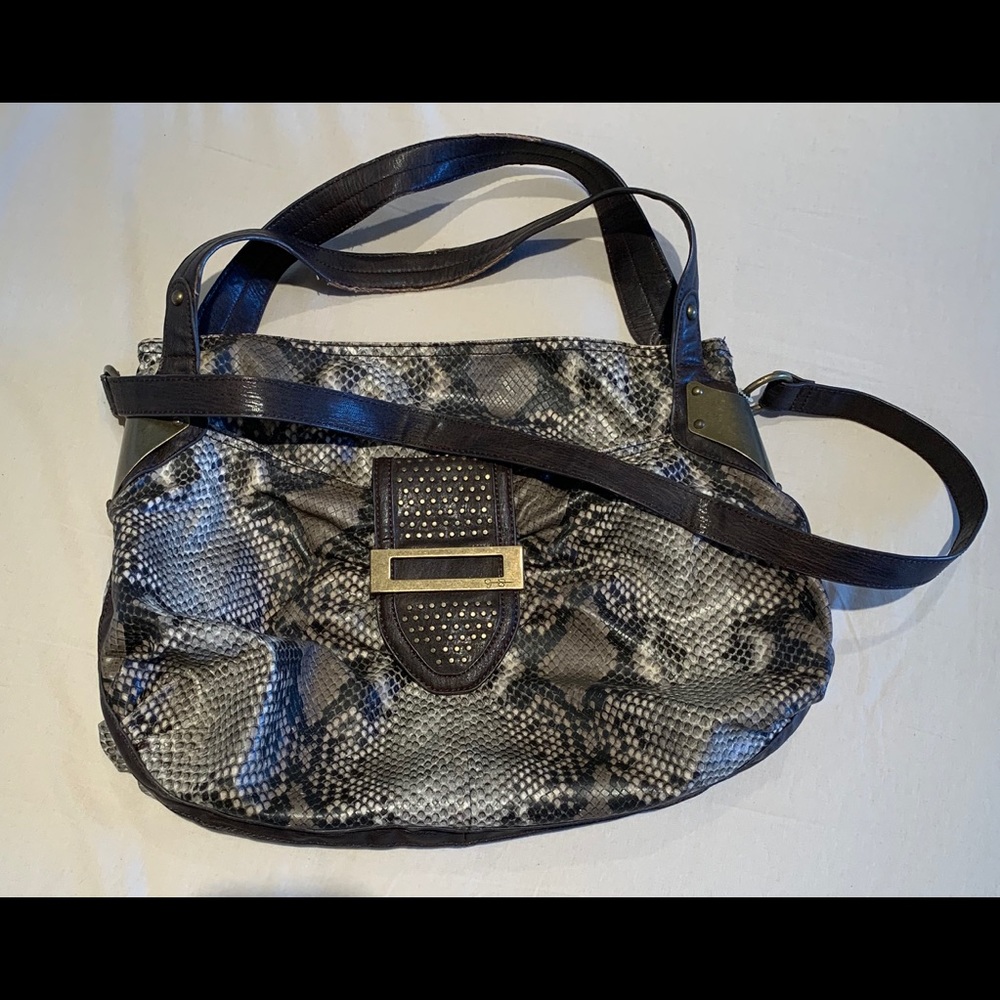Snakeskin large shoulder bag